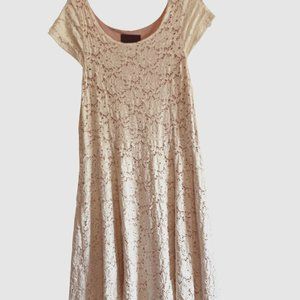 Anthropologie Cream lace dress